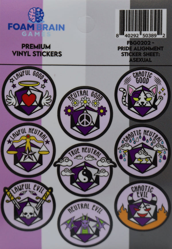 Pride Alignment Sticker Sheet: Asexual Stickers Foam Brain Games