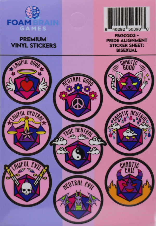 Pride Alignment Sticker Sheet: Bisexual Stickers Foam Brain Games