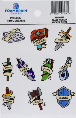 Class Action Sticker Sheet Stickers Foam Brain Games