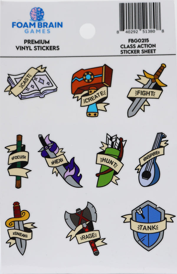 Class Action Sticker Sheet Stickers Foam Brain Games