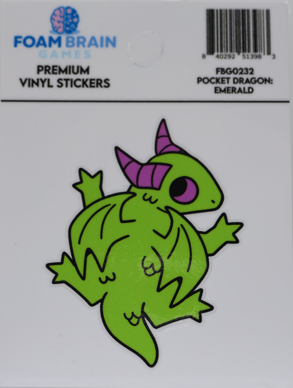 Pocket Dragon Sticker: Emerald Stickers Foam Brain Games