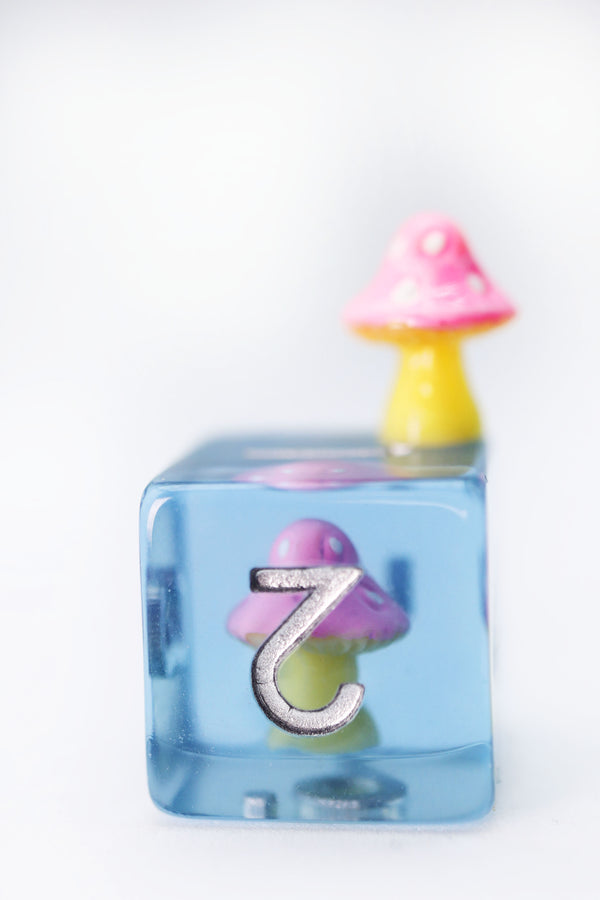 Pink Mushroom RPG Dice Set Plastic Dice Foam Brain Games