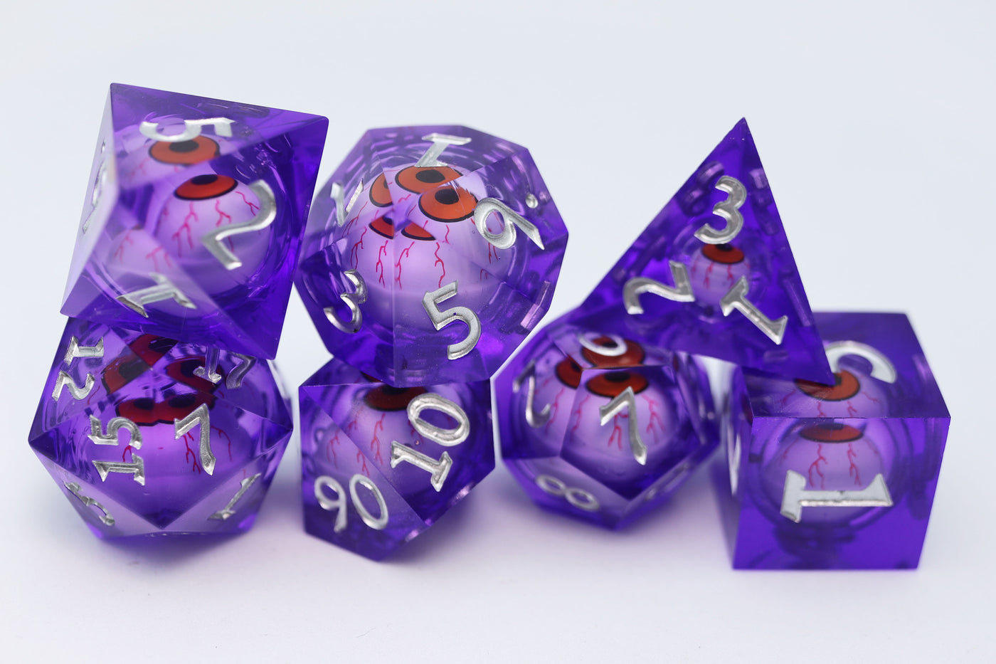 Sharp Edge Moving Eye RPG Dice Set - Mageshot Plastic Dice Foam Brain Games