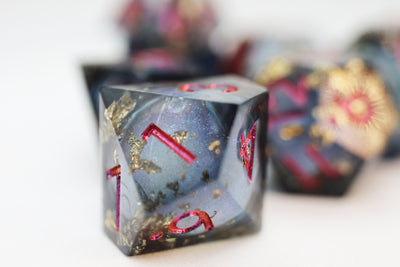 Sharp Edge Liquid Core RPG Dice Set - Crystal Asteroid Plastic Dice Foam Brain Games