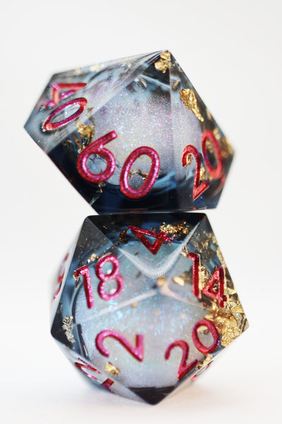 Sharp Edge Liquid Core RPG Dice Set - Crystal Asteroid Plastic Dice Foam Brain Games