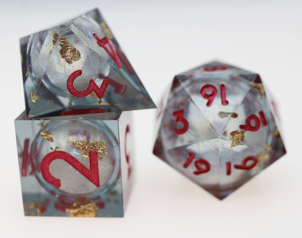 Sharp Edge Liquid Core RPG Dice Set - Crystal Asteroid Plastic Dice Foam Brain Games