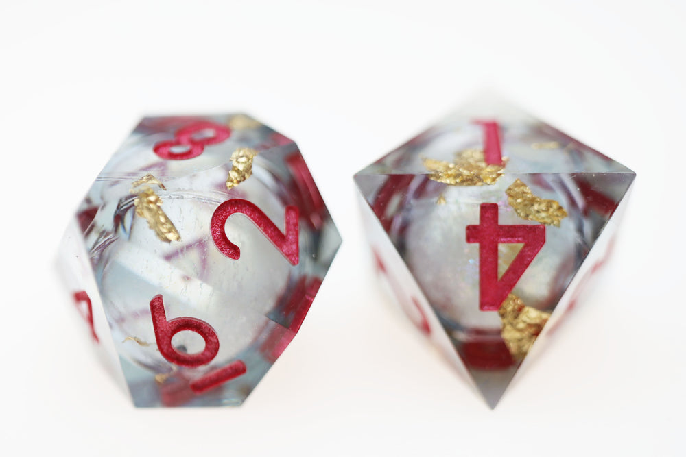 Sharp Edge Liquid Core RPG Dice Set - Crystal Asteroid Plastic Dice Foam Brain Games