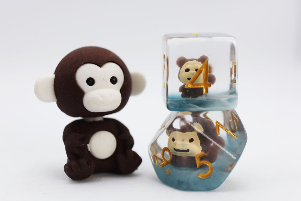Mischievous Monkey RPG Dice Set Plastic Dice Foam Brain Games