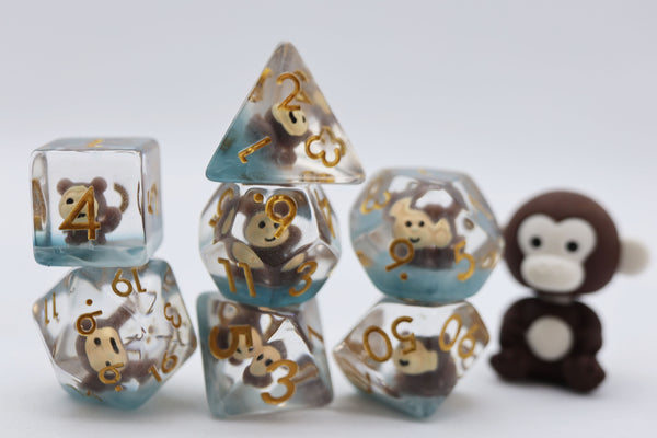Mischievous Monkey RPG Dice Set Plastic Dice Foam Brain Games