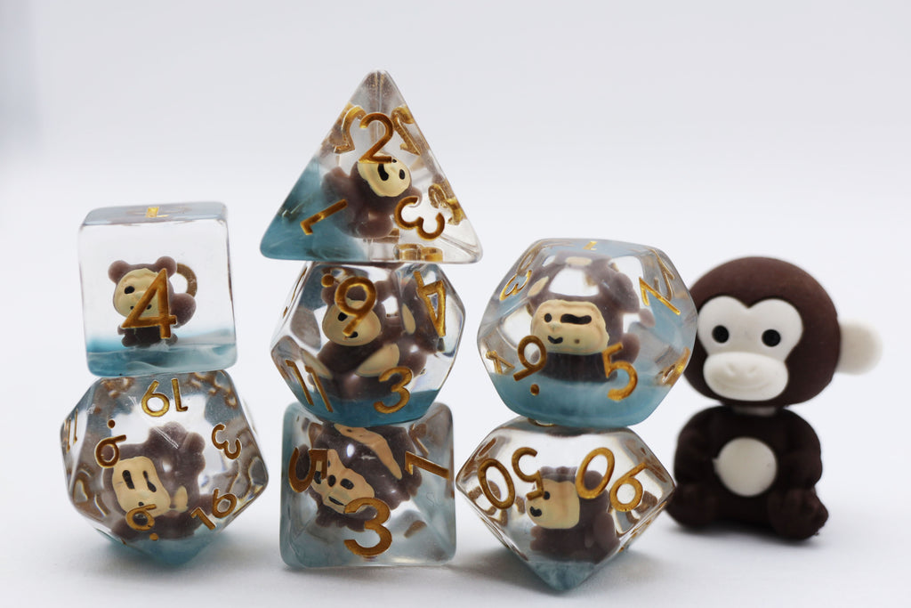 Mischievous Monkey RPG Dice Set Plastic Dice Foam Brain Games
