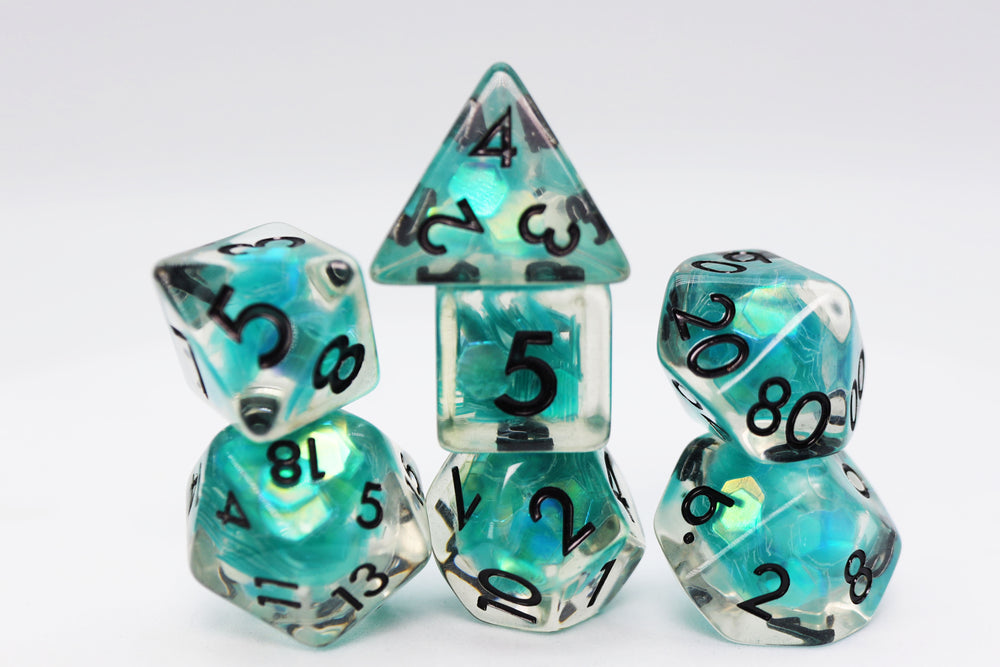 Siren Sparkle RPG Dice Set Plastic Dice Foam Brain Games