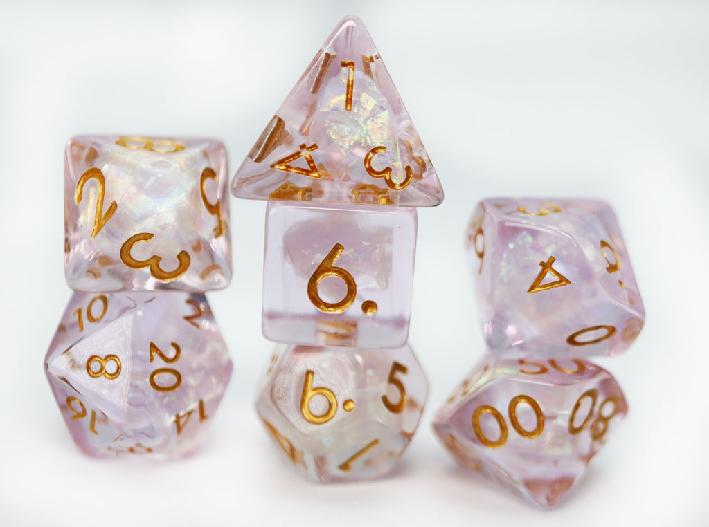 Sakura Petals RPG Dice Set Plastic Dice Foam Brain Games