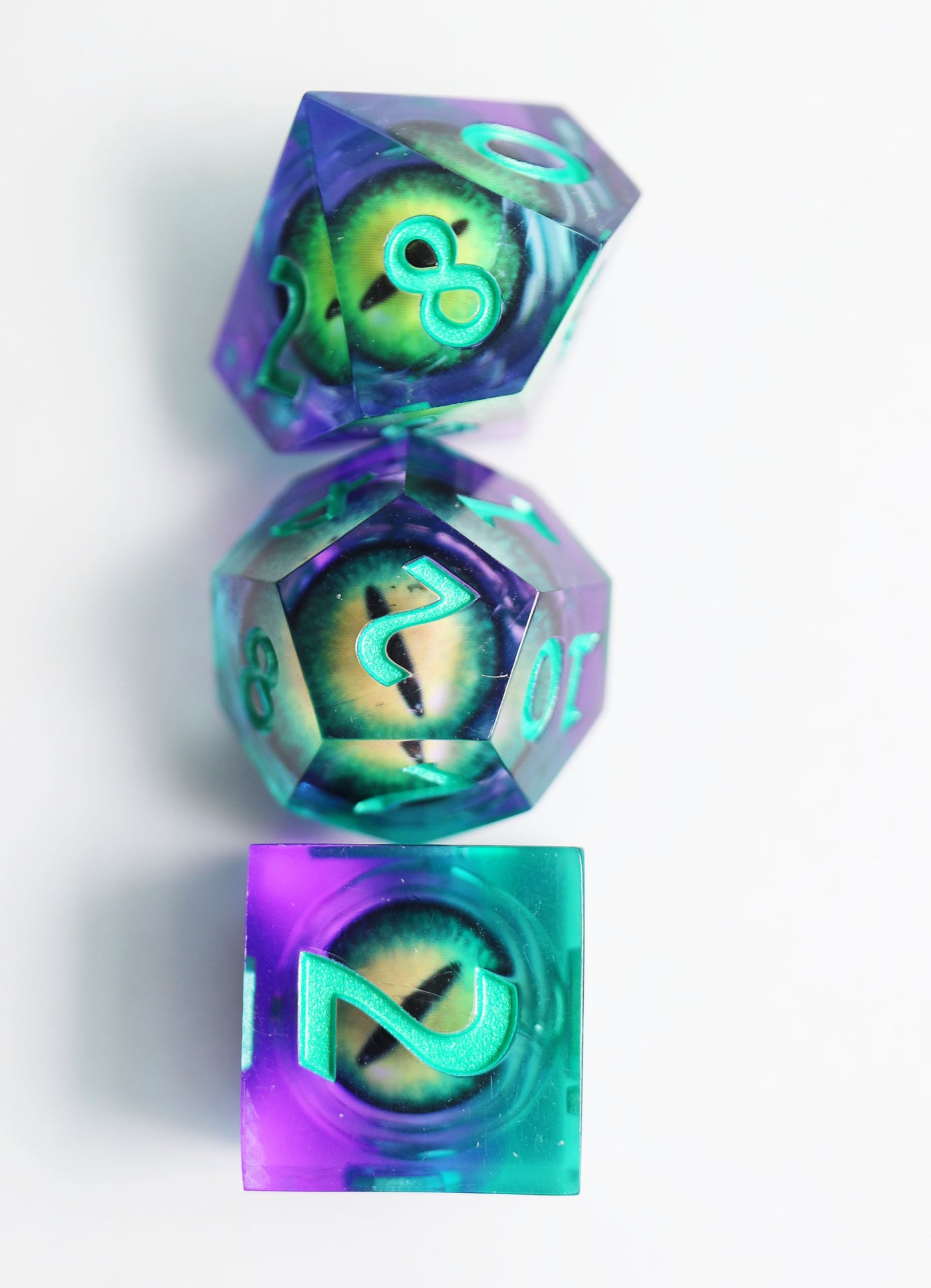 Sharp Edge Moving Eye RPG Dice Set - Enchanted Cyclops Plastic Dice Foam Brain Games