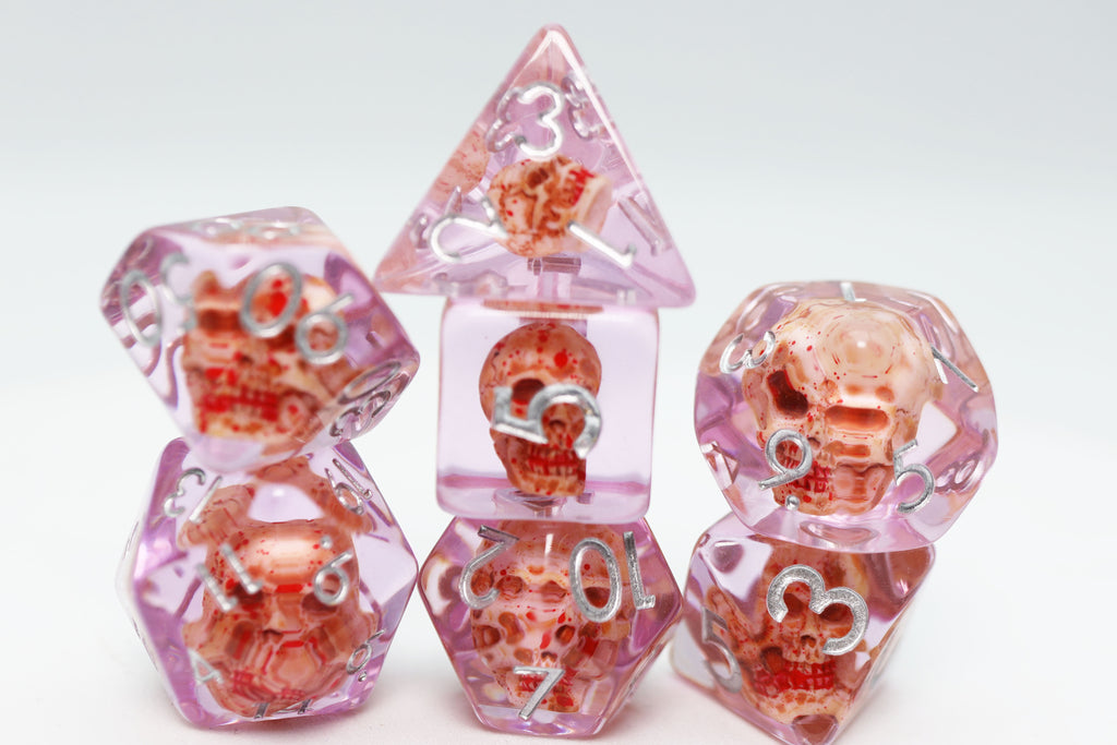 Bloody Skull RPG Dice Set Plastic Dice Foam Brain Games