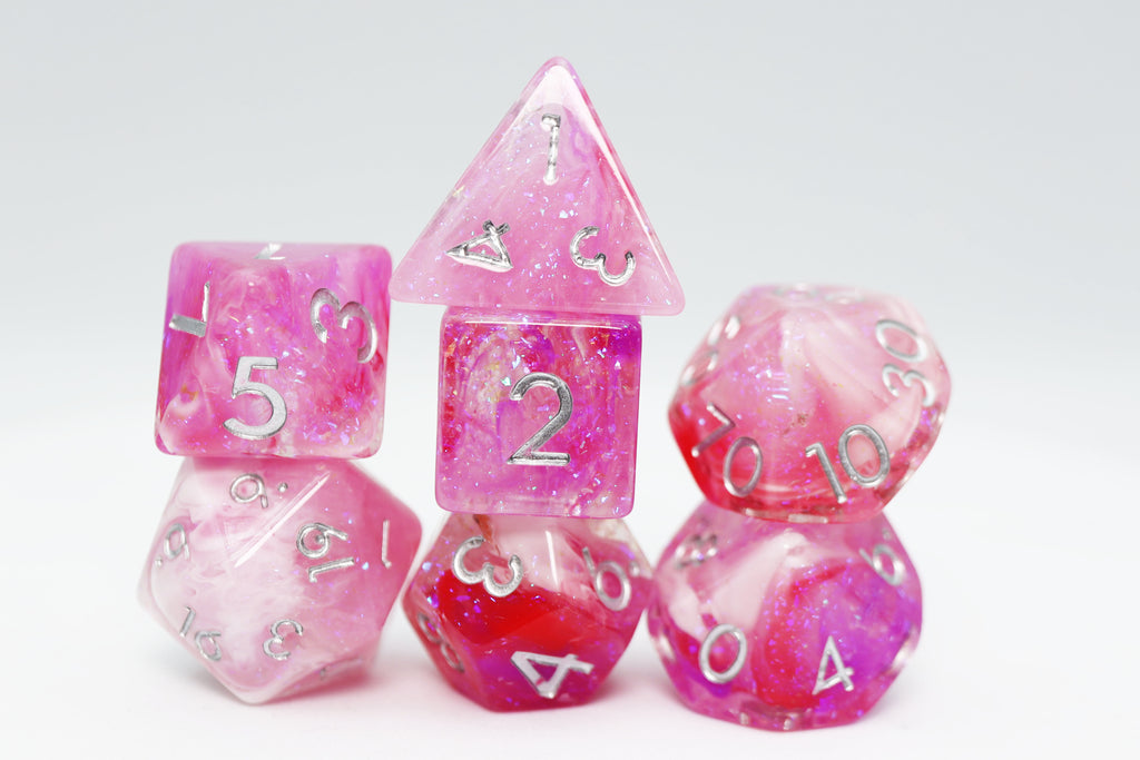 Flushed Frost RPG Dice Set Plastic Dice Foam Brain Games