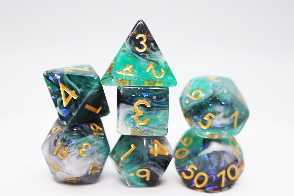 Forest Fog RPG Dice Set Plastic Dice Foam Brain Games