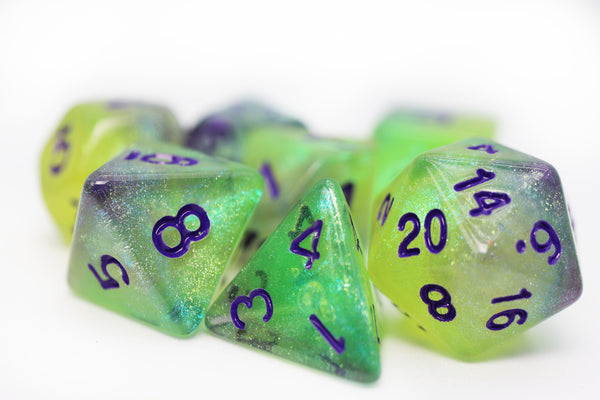 Glow in the Dark - Luminescent Jellyfish RPG Dice Set Plastic Dice Foam Brain Games