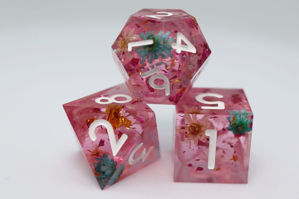 Sharp Edge Resin RPG Dice Set - Floral Wind Plastic Dice Foam Brain Games