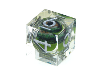 Sharp Edge Moving Eye RPG Dice Set - Green Dragon Eye Plastic Dice Foam Brain Games