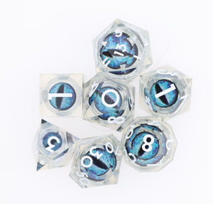 Sharp Edge Moving Eye RPG Dice Set - Oceansight Plastic Dice Foam Brain Games