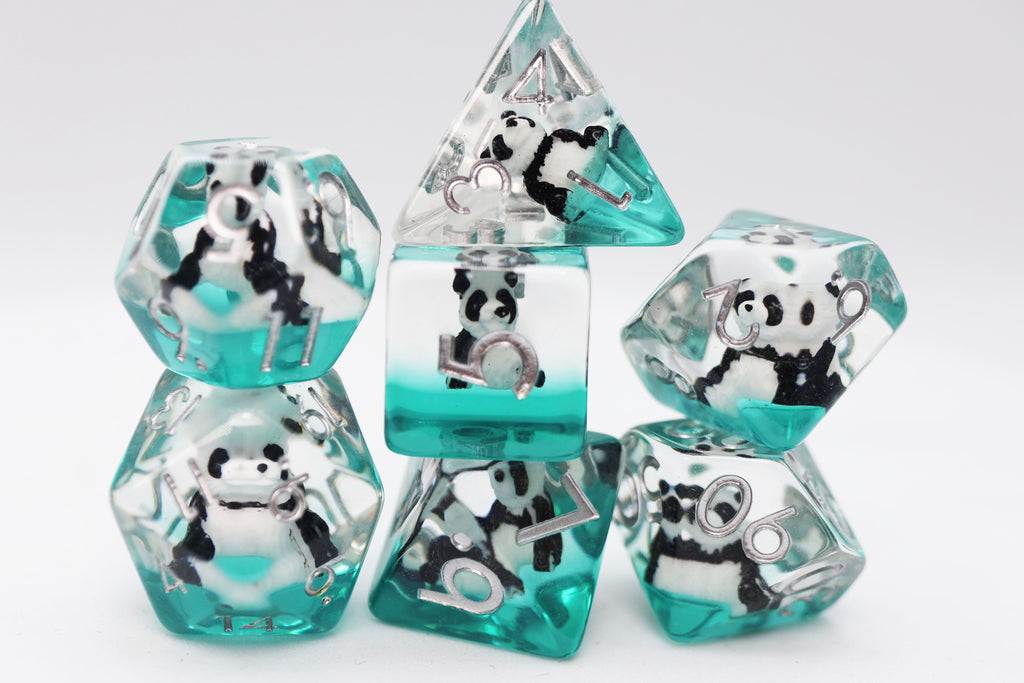 Panda on Water RPG Dice Set Plastic Dice Foam Brain Games