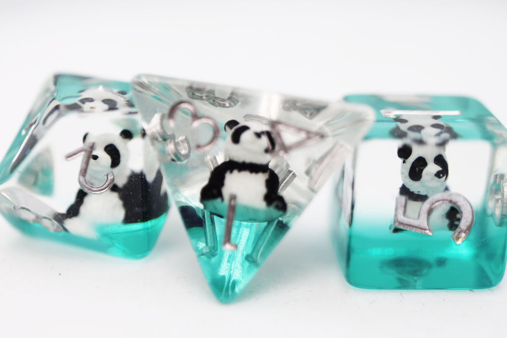 Panda on Water RPG Dice Set Plastic Dice Foam Brain Games