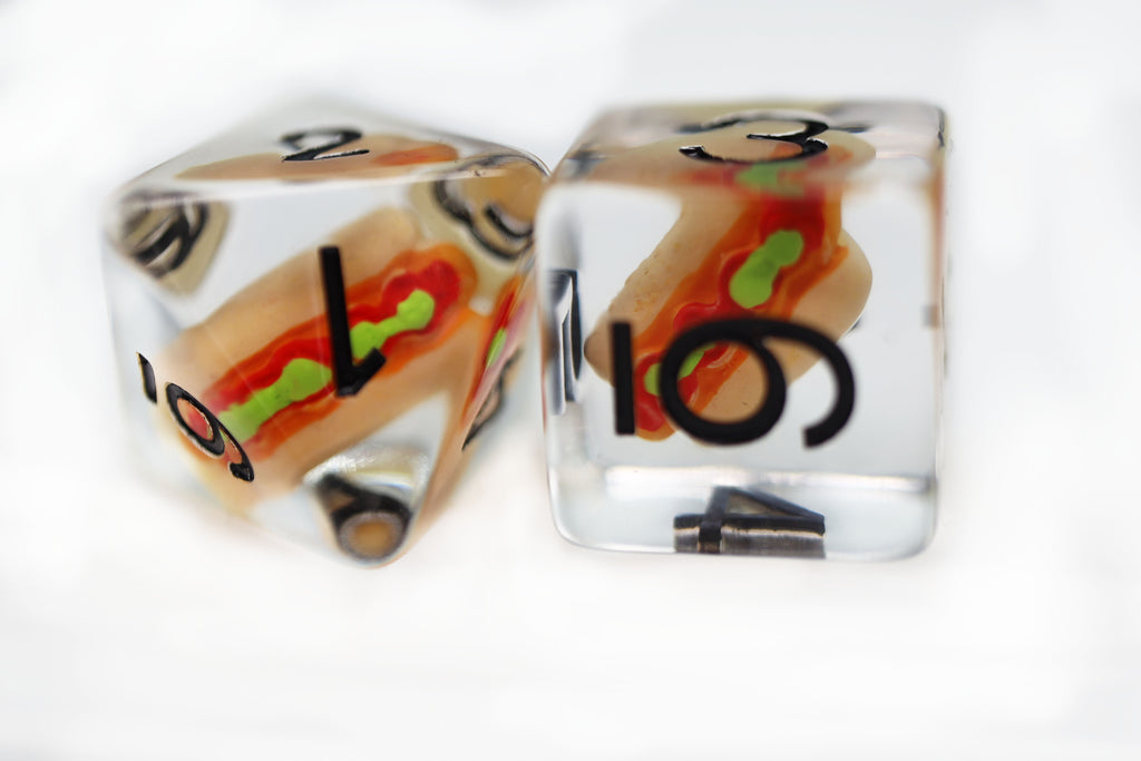 Hot Dog RPG Dice Set Plastic Dice Foam Brain Games