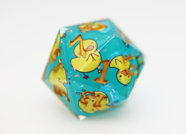 Splashing Duckies: Sharp Edge Decal RPG Dice Set Plastic Dice Foam Brain Games