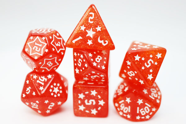 Shooting Stars: Nitrogen RPG Dice Set Plastic Dice Foam Brain Games