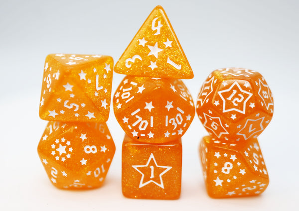 Shooting Stars: Sodium RPG Dice Set Plastic Dice Foam Brain Games