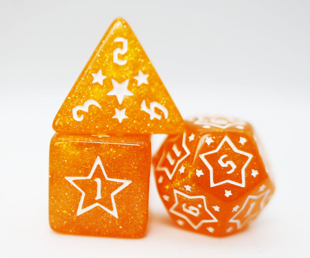 Shooting Stars: Sodium RPG Dice Set Plastic Dice Foam Brain Games