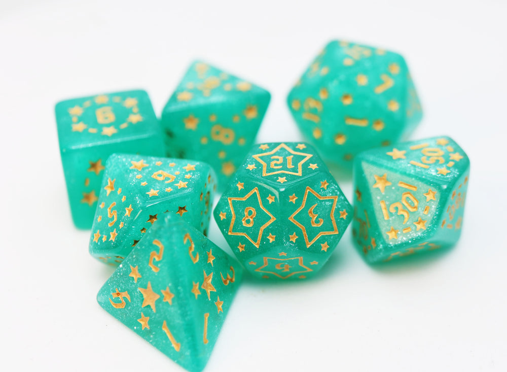 Shooting Stars: Magnesium RPG Dice Set Plastic Dice Foam Brain Games