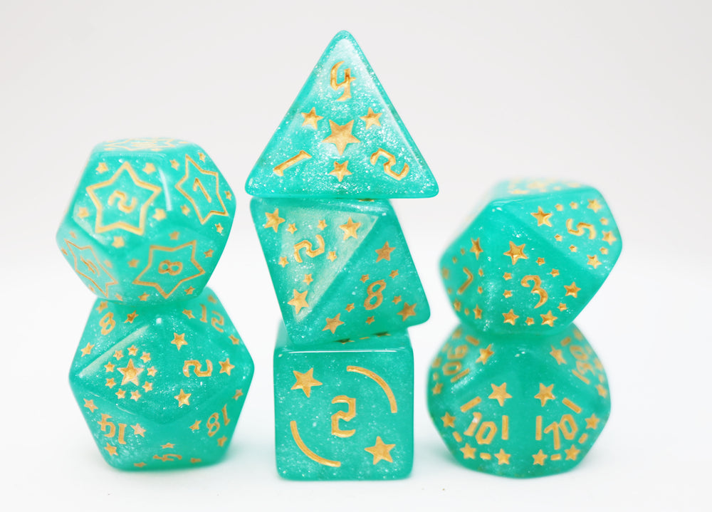 Shooting Stars: Magnesium RPG Dice Set Plastic Dice Foam Brain Games