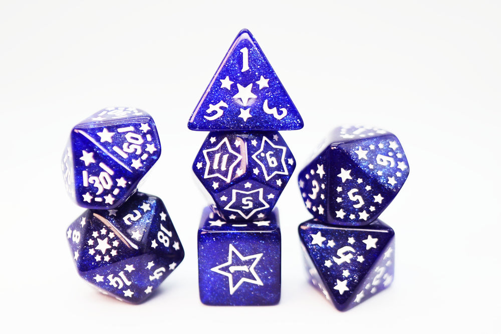 Shooting Stars: Cesium RPG Dice Set Plastic Dice Foam Brain Games