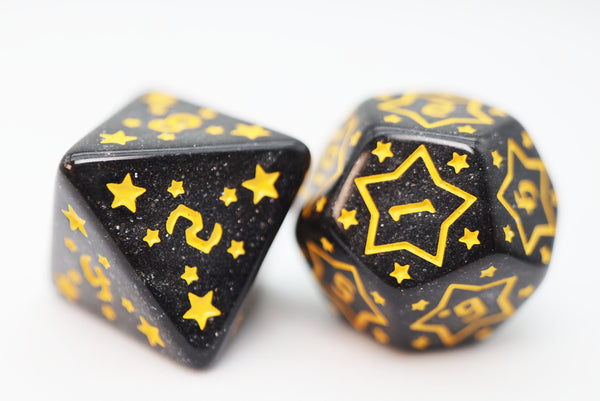 Shooting Stars: Barium RPG Dice Set Plastic Dice Foam Brain Games