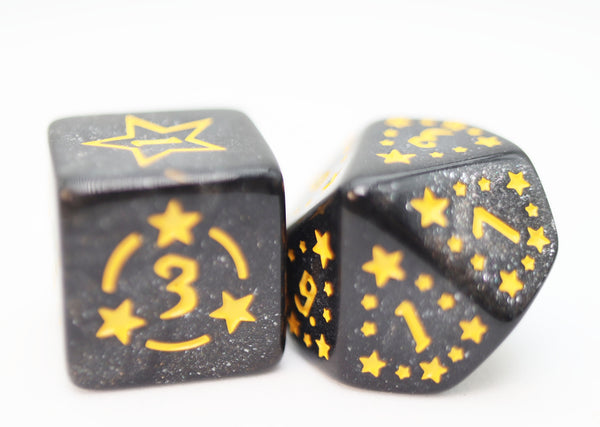 Shooting Stars: Barium RPG Dice Set Plastic Dice Foam Brain Games