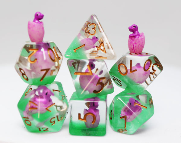 Enchanted Dragon Hatchlings RPG Dice Set Plastic Dice Foam Brain Games