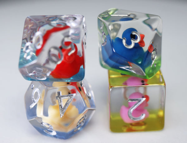 Rainbow Duckies RPG Dice Set Plastic Dice Foam Brain Games