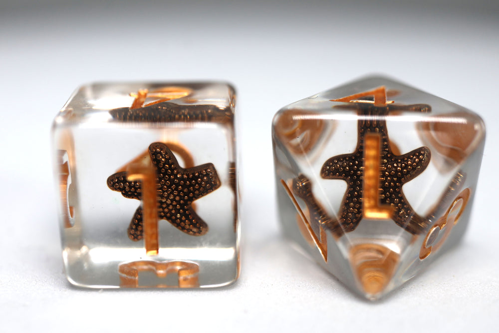 Solid SeaStar RPG Dice Set Plastic Dice Foam Brain Games