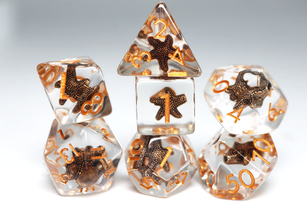 Solid SeaStar RPG Dice Set Plastic Dice Foam Brain Games