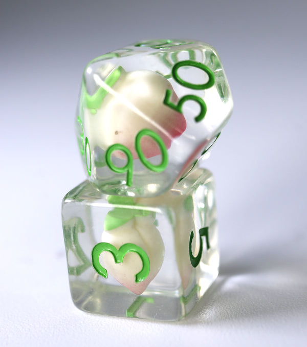 Perfect Peaches RPG Dice Set Plastic Dice Foam Brain Games