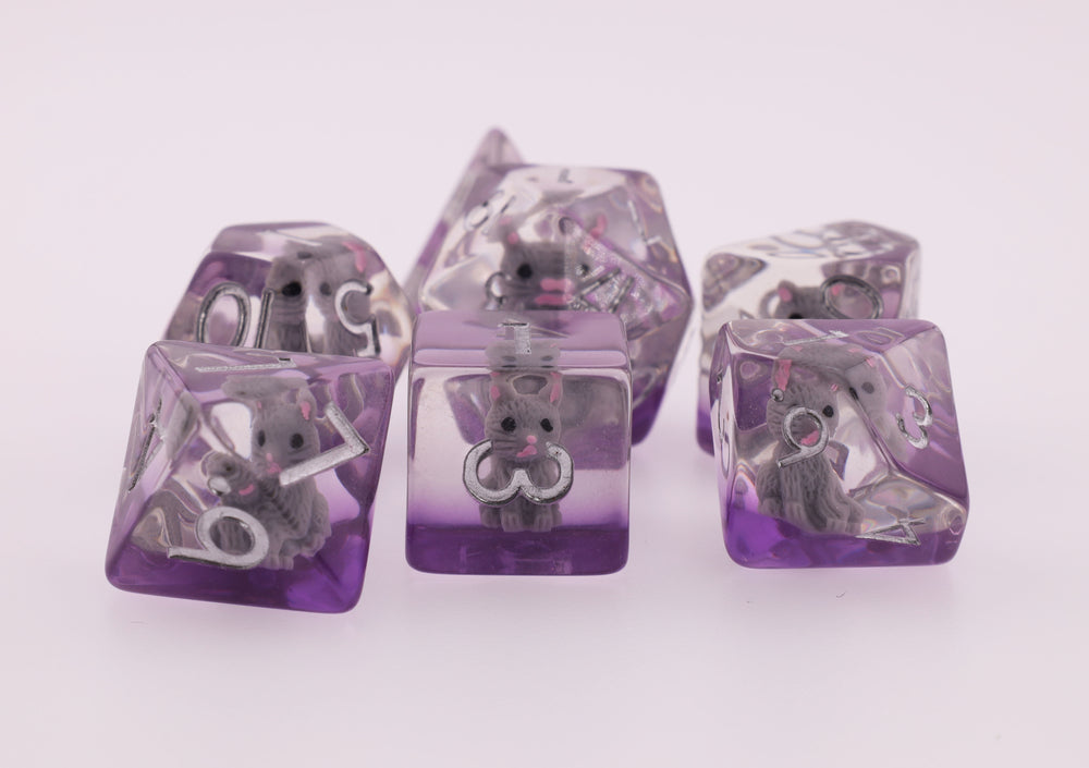 Cozy Cat RPG Dice Set Plastic Dice Foam Brain Games