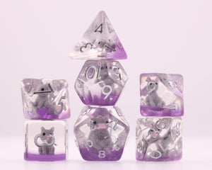 Cozy Cat RPG Dice Set Plastic Dice Foam Brain Games