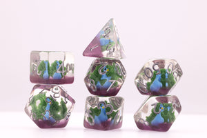 Vibrant Peacock RPG Dice Set Plastic Dice Foam Brain Games