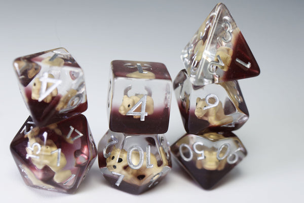 Running Rhino RPG Dice Set Plastic Dice Foam Brain Games