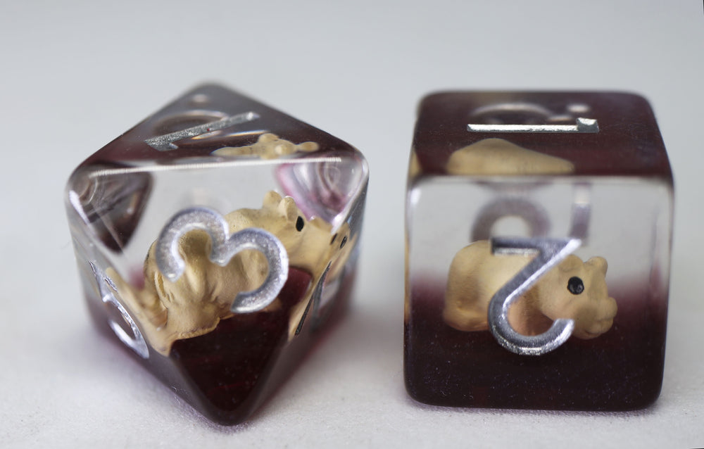 Running Rhino RPG Dice Set Plastic Dice Foam Brain Games