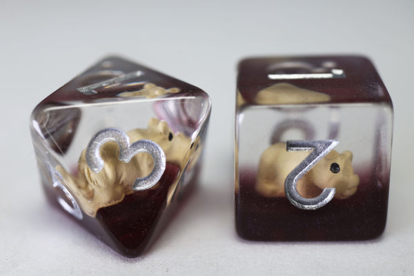 Running Rhino RPG Dice Set Plastic Dice Foam Brain Games