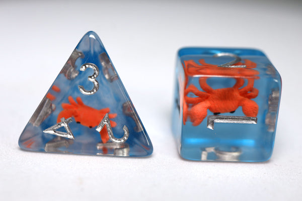Cranky Crab RPG Dice Set Plastic Dice Foam Brain Games