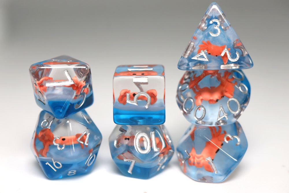 Cranky Crab RPG Dice Set Plastic Dice Foam Brain Games