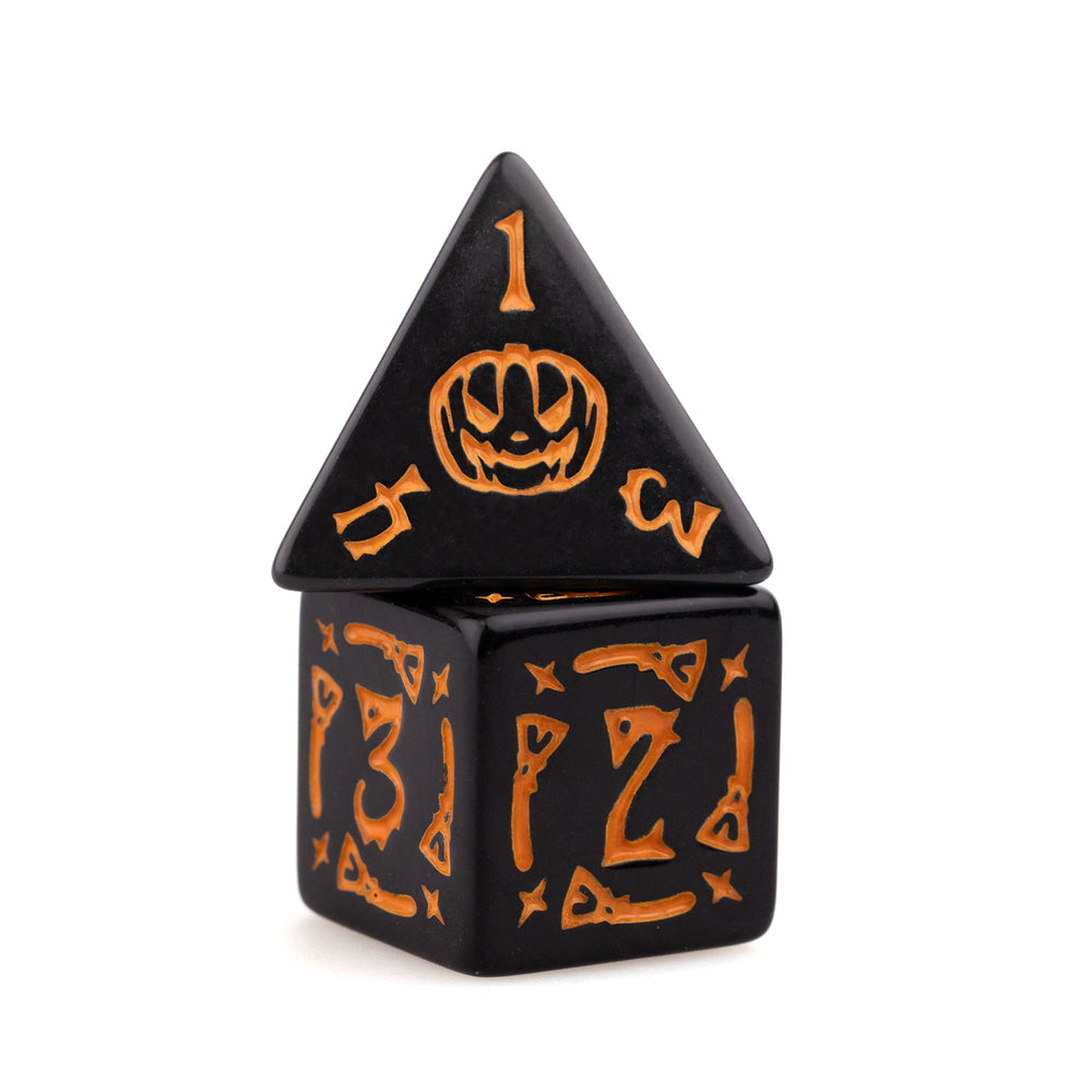 Trick or Treat: Jack-O-Lantern RPG Dice Set Plastic Dice Foam Brain Games